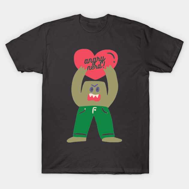 ANGRY NERD anime broken heart shirt by Mercho